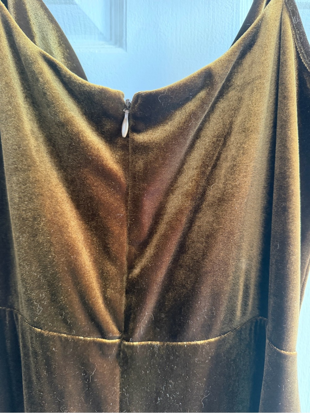 Taylor Olive Velvet Cowl Neck Dress - Picture 5 of 5